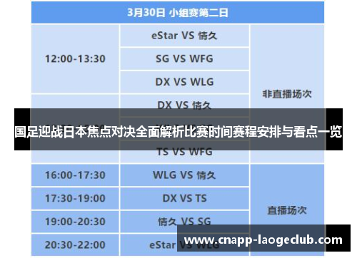 国足迎战日本焦点对决全面解析比赛时间赛程安排与看点一览 国足迎战日本焦点对决全面解析比赛时间赛程安排与看点一览