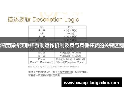 深度解析英联杯赛制运作机制及其与其他杯赛的关键区别